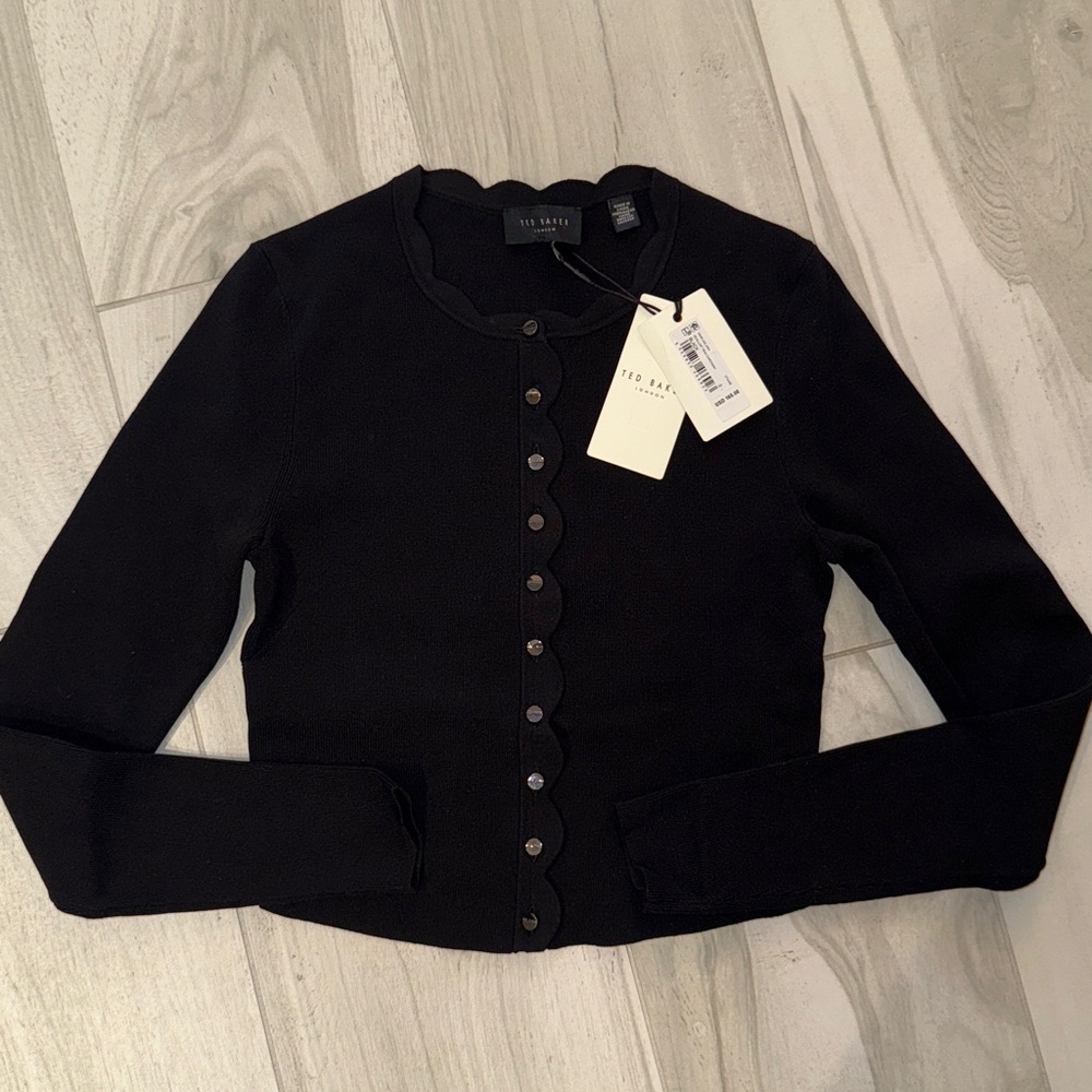 NWT Ted Baker Scallop Trim Cardigan Size 0